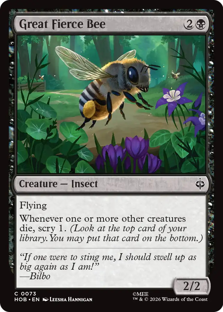 Great Fierce Bee - Common Creature — Insect card from The Hobbit