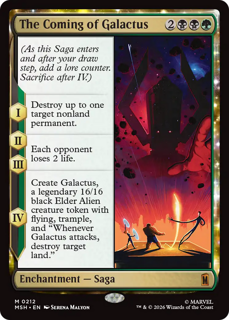 The Coming of Galactus - Mythic Enchantment — Saga card from Marvel Super Heroes