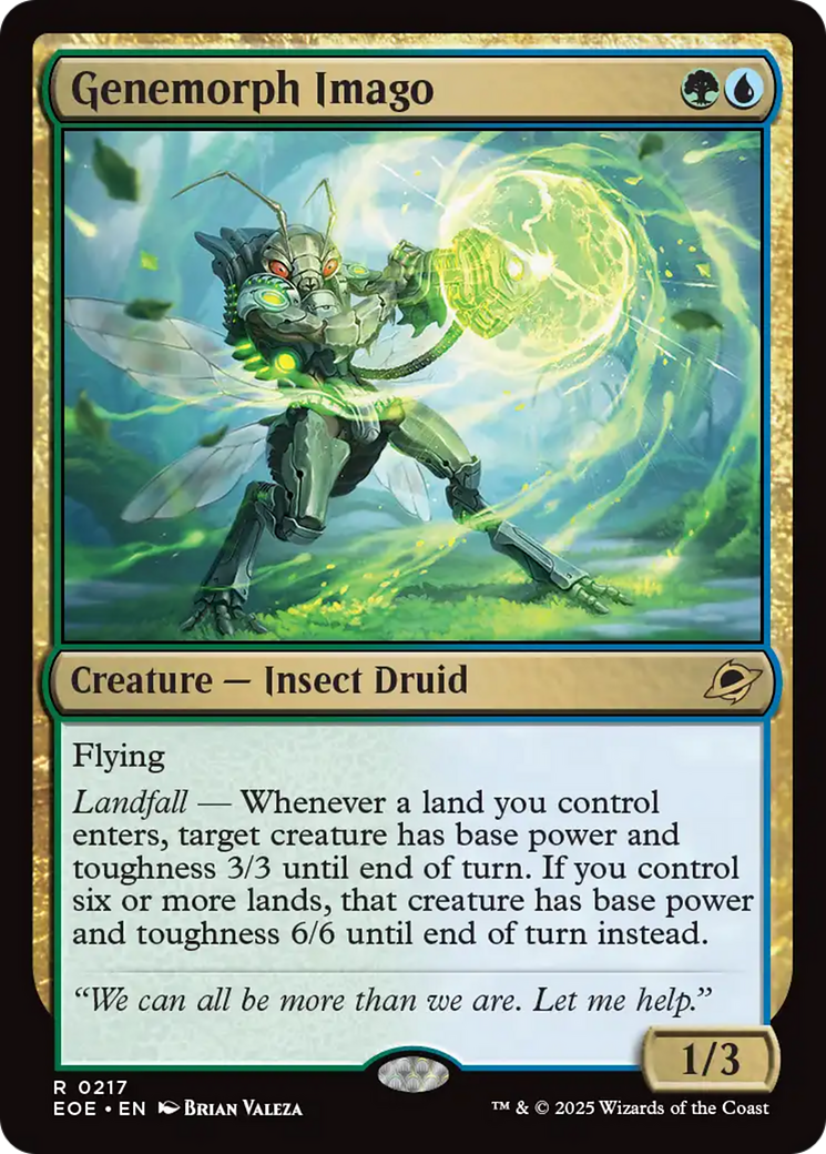 Genemorph Imago - Rare Creature — Insect Druid card from Edge of Eternities