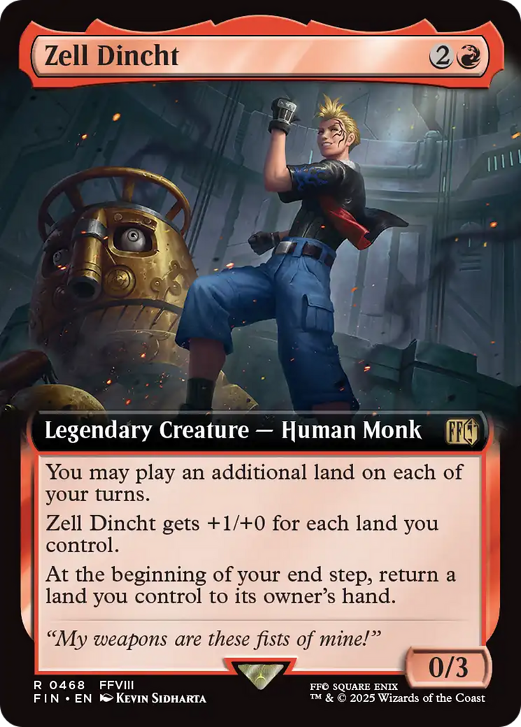 Zell Dincht - Rare Legendary Creature — Human Monk card from Final Fantasy