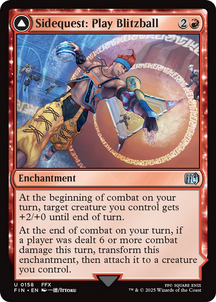 Sidequest: Play Blitzball // World Champion, Celestial Weapon - Uncommon Enchantment card from Final Fantasy