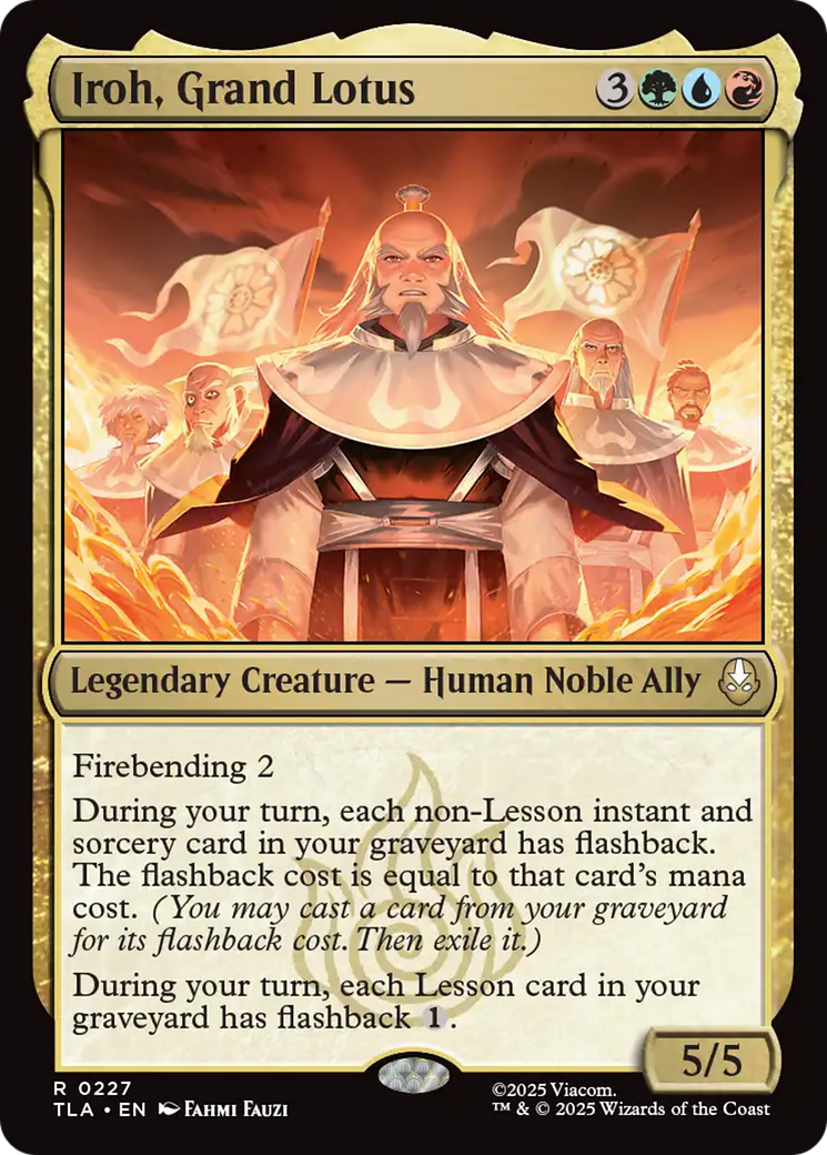 Iroh, Grand Lotus - Rare Legendary Creature — Human Noble Ally card from Avatar: The Last Airbender