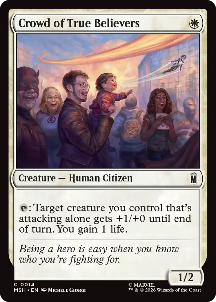 Crowd of True Believers - Common Creature — Human Citizen card from Marvel Super Heroes