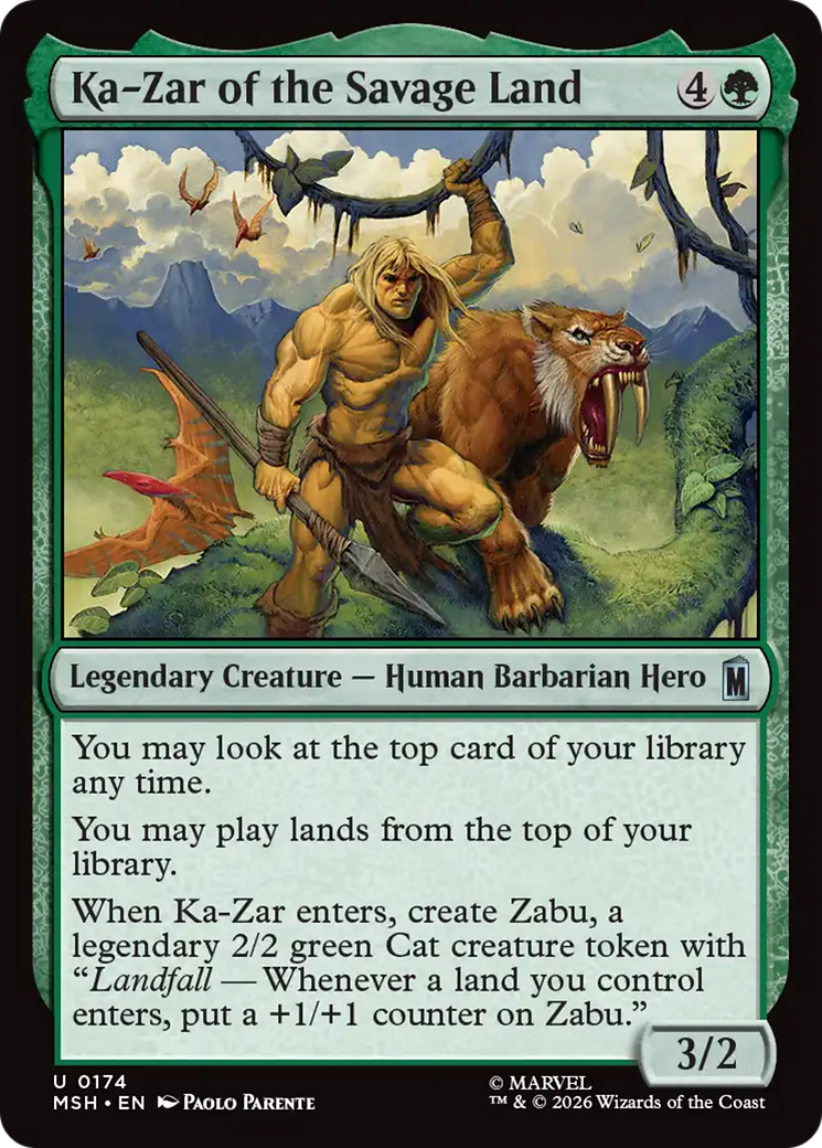 Ka-Zar of the Savage Land - Uncommon Legendary Creature — Human Barbarian Hero card from Marvel Super Heroes