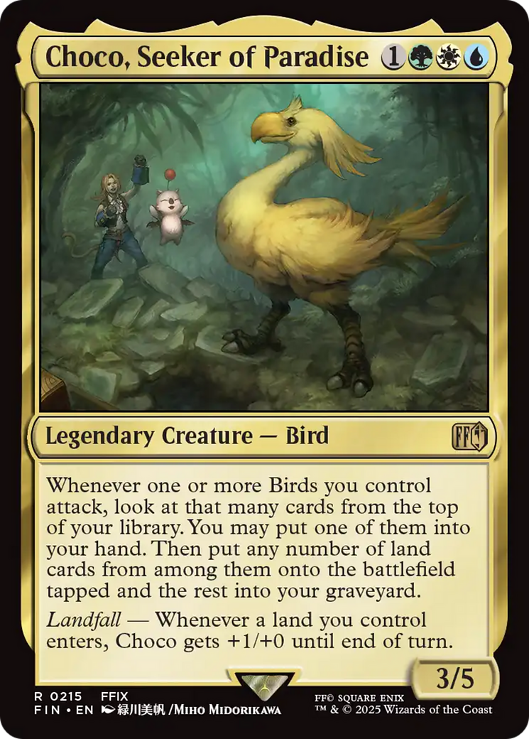 Choco, Seeker of Paradise - Rare Legendary Creature — Bird card from Final Fantasy