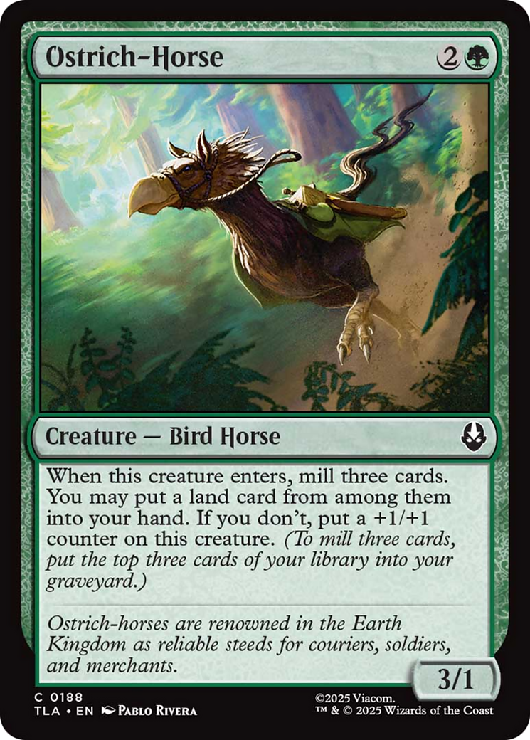 Ostrich-Horse - Common Creature — Bird Horse card from Avatar: The Last Airbender