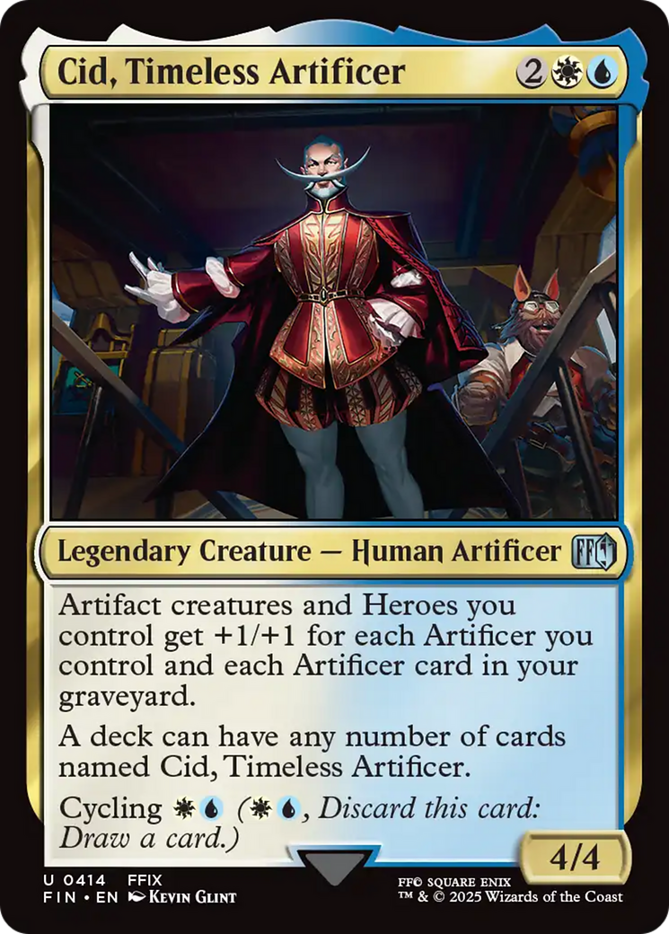 Cid, Timeless Artificer - Uncommon Legendary Creature — Human Artificer card from Final Fantasy