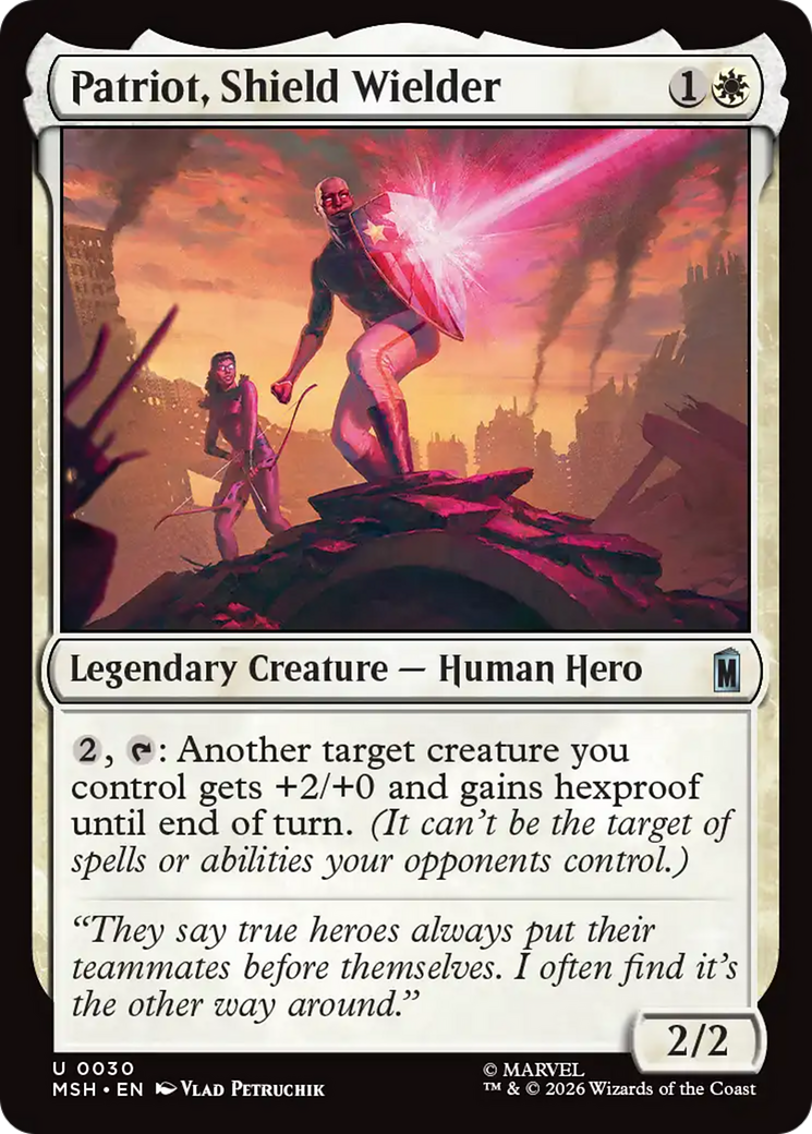 Patriot, Shield Wielder - Uncommon Legendary Creature — Human Hero card from Marvel Super Heroes