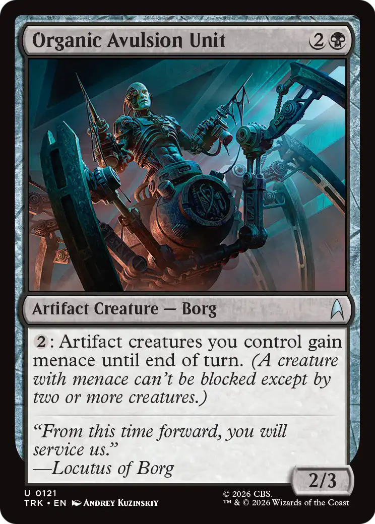 Organic Avulsion Unit - Uncommon Artifact Creature — Borg card from Star Trek