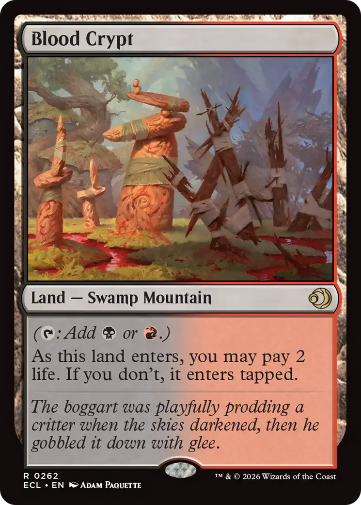 Blood Crypt - Rare Land — Swamp Mountain card from Lorwyn Eclipsed