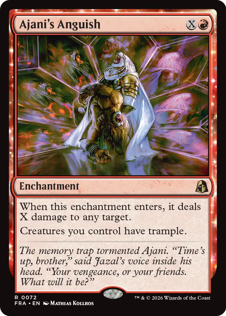 Ajani's Anguish - Rare Enchantment card from Reality Fracture