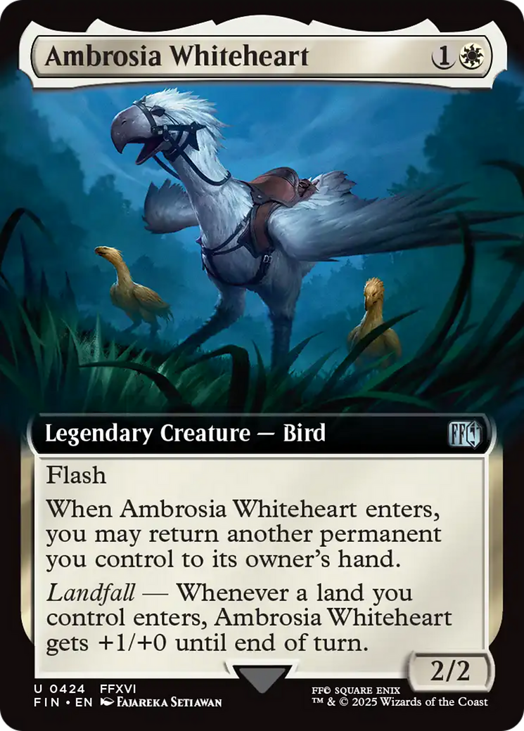 Ambrosia Whiteheart - Uncommon Legendary Creature — Bird card from Final Fantasy