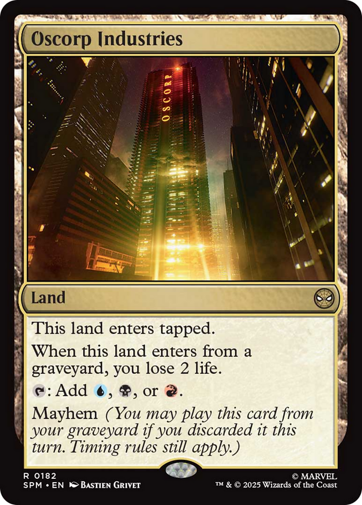 Oscorp Industries - Rare Land card from Marvel's Spider-Man