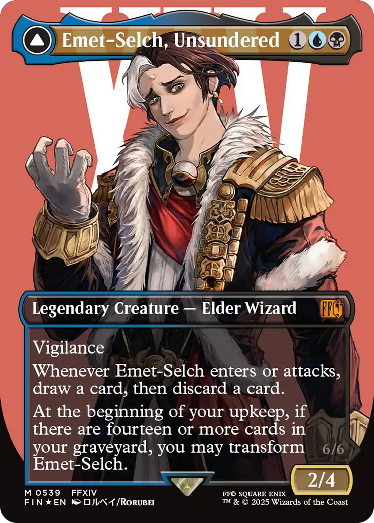 Emet-Selch, Unsundered // Hades, Sorcerer of Eld - Mythic Legendary Creature — Avatar card from Final Fantasy