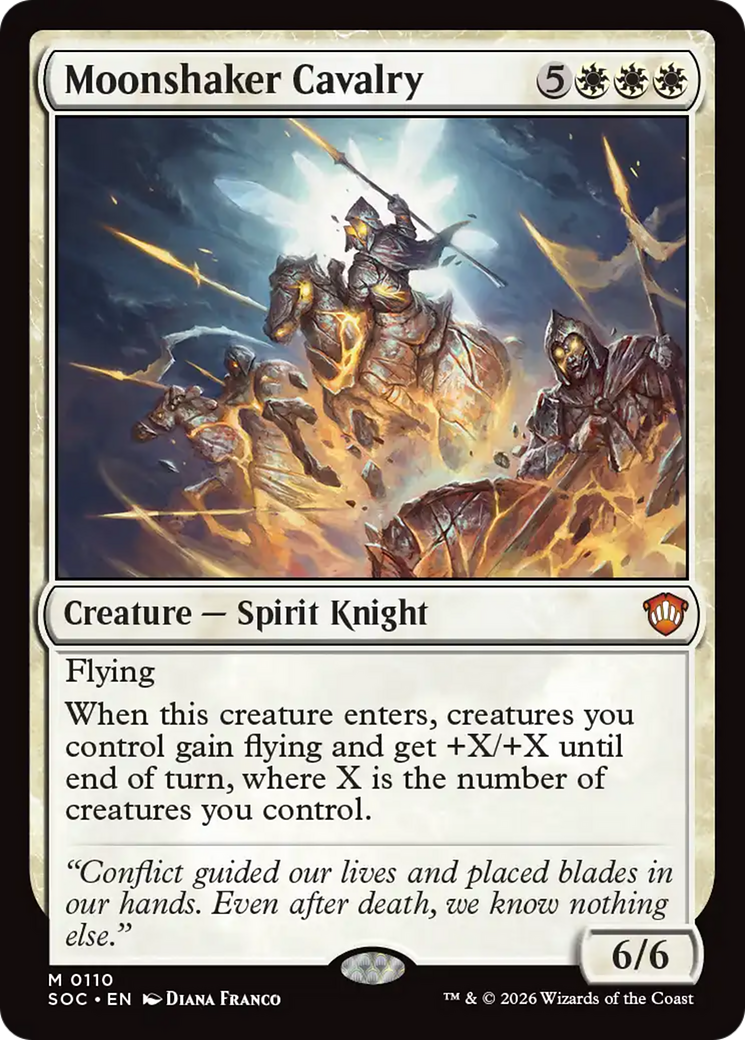 Moonshaker Cavalry - Mythic Creature — Spirit Knight card from Secrets of Strixhaven Commander