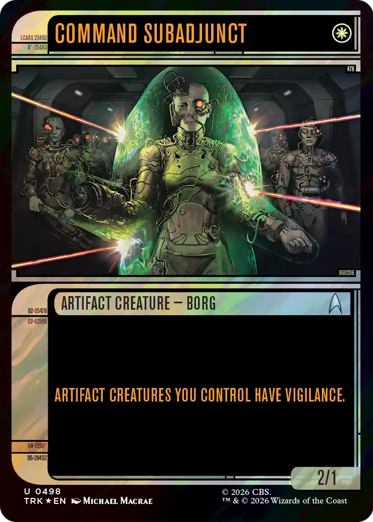 Command Subadjunct - Uncommon Artifact Creature — Borg card from Star Trek