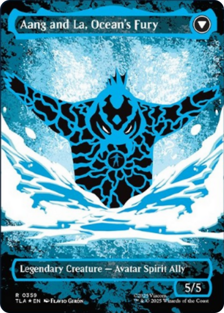 Back face of Aang, Swift Savior // Aang and La, Ocean's Fury - Legendary Creature — Human Avatar Ally card