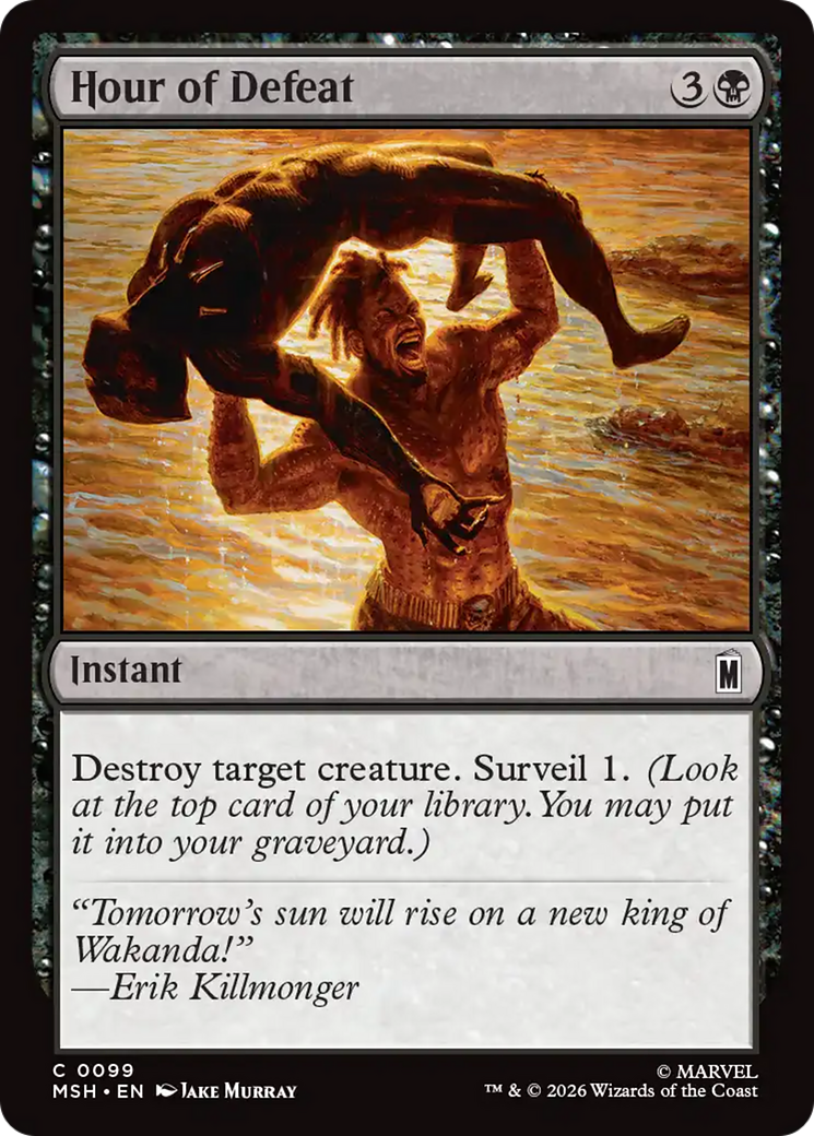Hour of Defeat - Common Instant card from Marvel Super Heroes