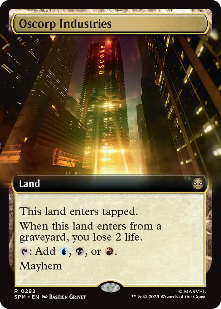Oscorp Industries - Rare Land card from Marvel's Spider-Man