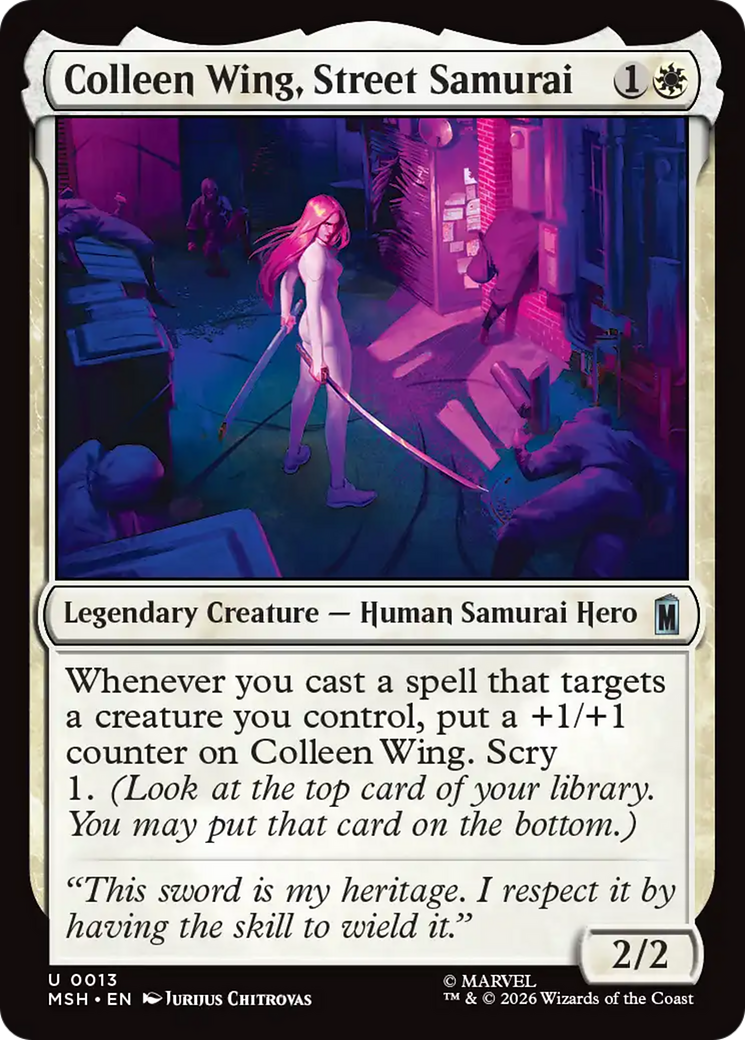 Colleen Wing, Street Samurai - Uncommon Legendary Creature — Human Samurai Hero card from Marvel Super Heroes