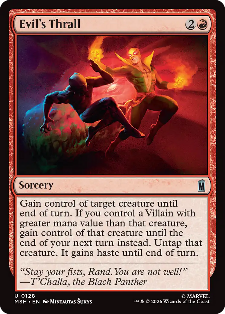 Evil's Thrall - Uncommon Sorcery card from Marvel Super Heroes