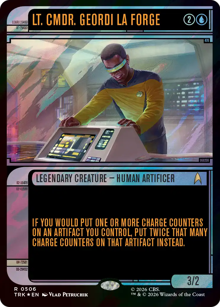 Lt. Cmdr. Geordi La Forge - Rare Legendary Creature — Human Artificer card from Star Trek