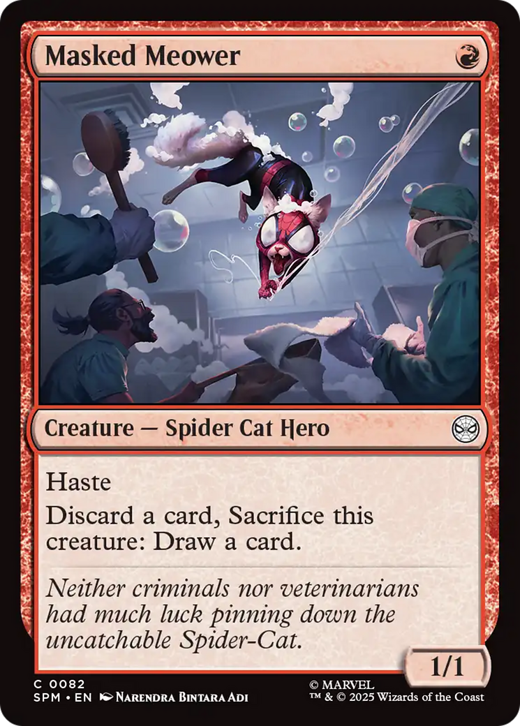 Masked Meower - Common Creature — Spider Cat Hero card from Marvel's Spider-Man