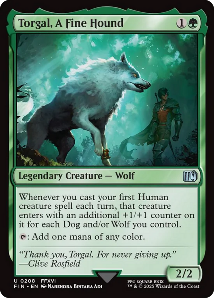 Torgal, A Fine Hound - Uncommon Legendary Creature — Wolf card from Final Fantasy