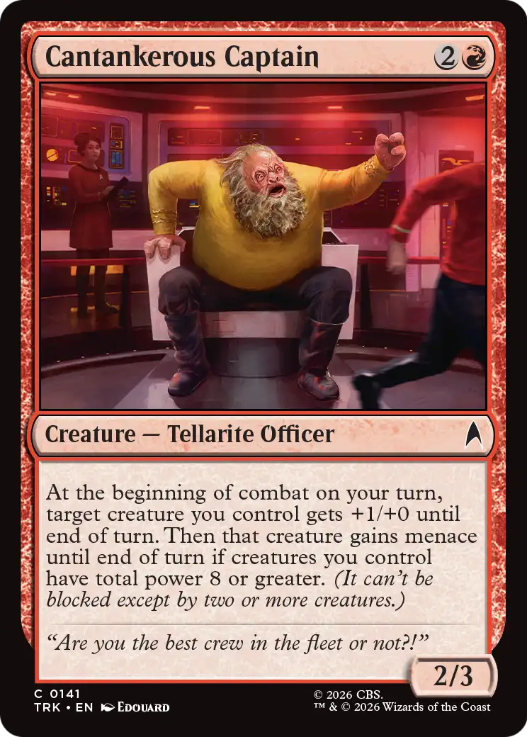 Cantankerous Captain - Common Creature — Tellarite Officer card from Star Trek