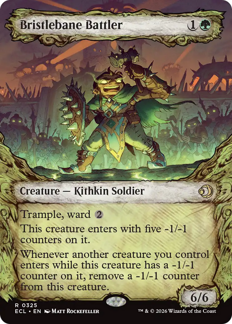 Bristlebane Battler - Rare Creature — Kithkin Soldier card from Lorwyn Eclipsed