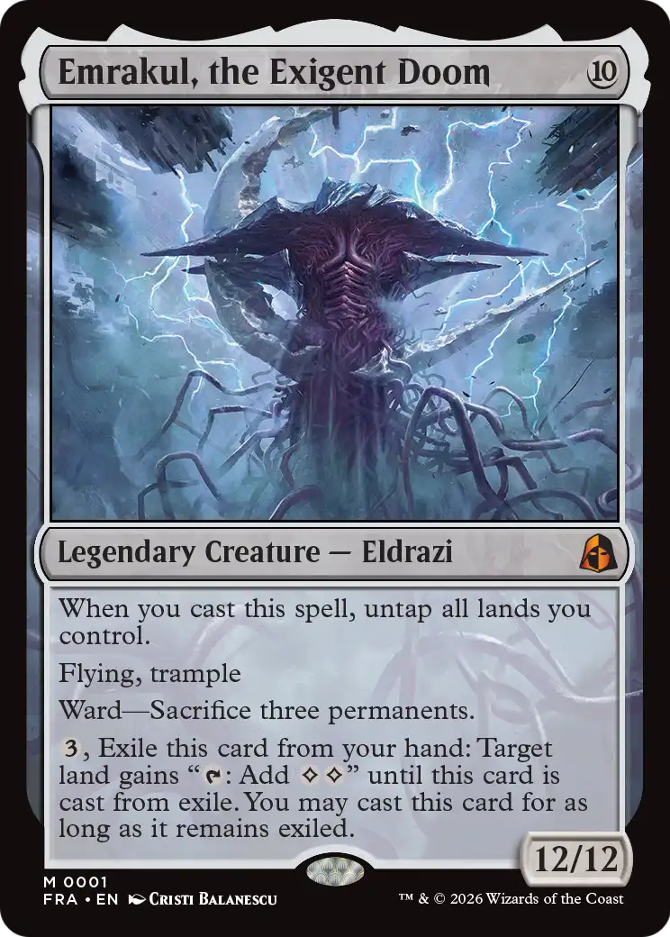 Emrakul, the Exigent Doom - Mythic Legendary Creature — Eldrazi card from Reality Fracture