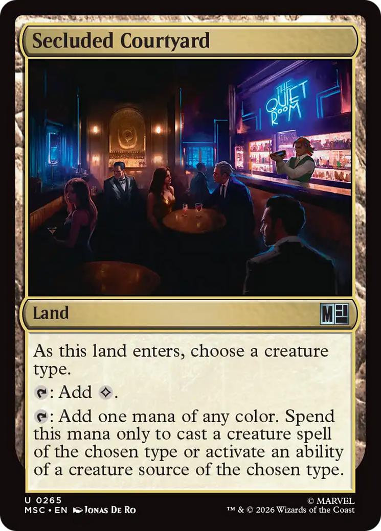 Secluded Courtyard - Uncommon Land card from Marvel Super Heroes Commander