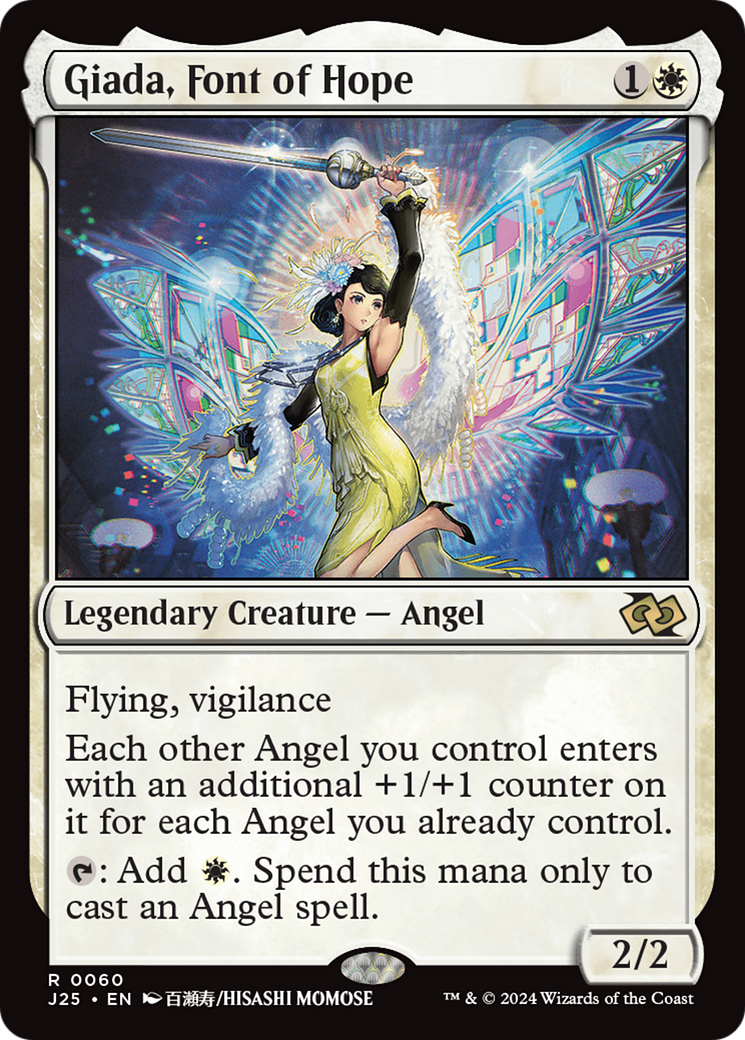 Giada, Font of Hope - Rare Legendary Creature — Angel card from Foundations Jumpstart