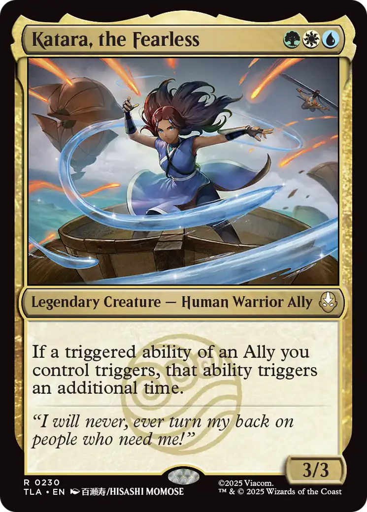 Katara, the Fearless - Rare Legendary Creature — Human Warrior Ally card from Avatar: The Last Airbender