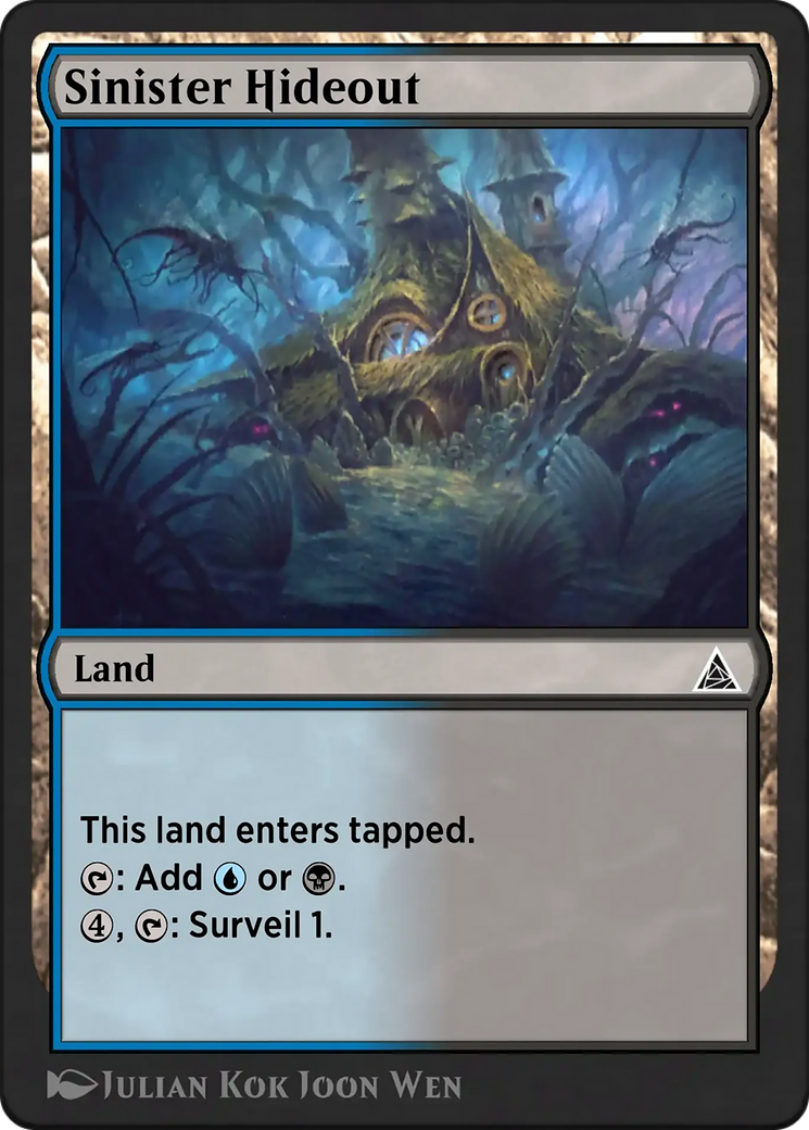 Sinister Hideout - Common Land card from Through the Omenpaths