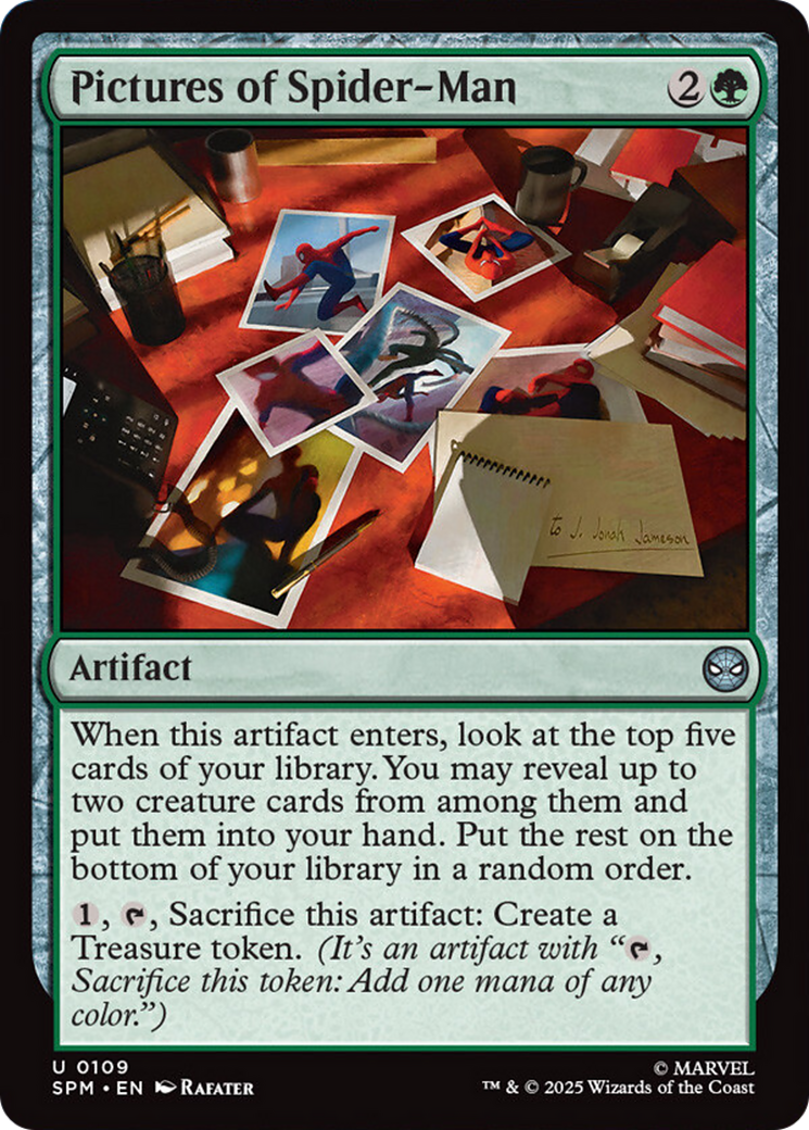 Pictures of Spider-Man - Uncommon Artifact card from Marvel's Spider-Man