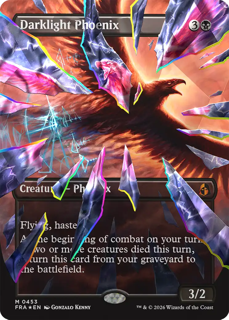 Darklight Phoenix - Mythic Creature — Phoenix card from Reality Fracture
