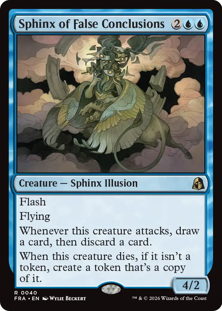 Sphinx of False Conclusions - Rare Creature — Sphinx Illusion card from Reality Fracture