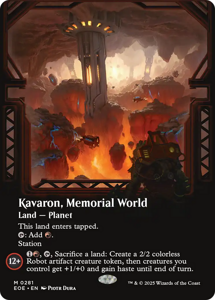 Kavaron, Memorial World - Mythic Land — Planet card from Edge of Eternities