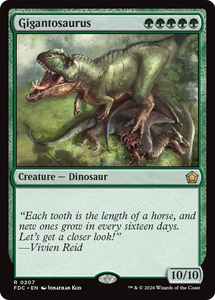 Gigantosaurus - Rare Creature — Dinosaur card from Foundations Commander