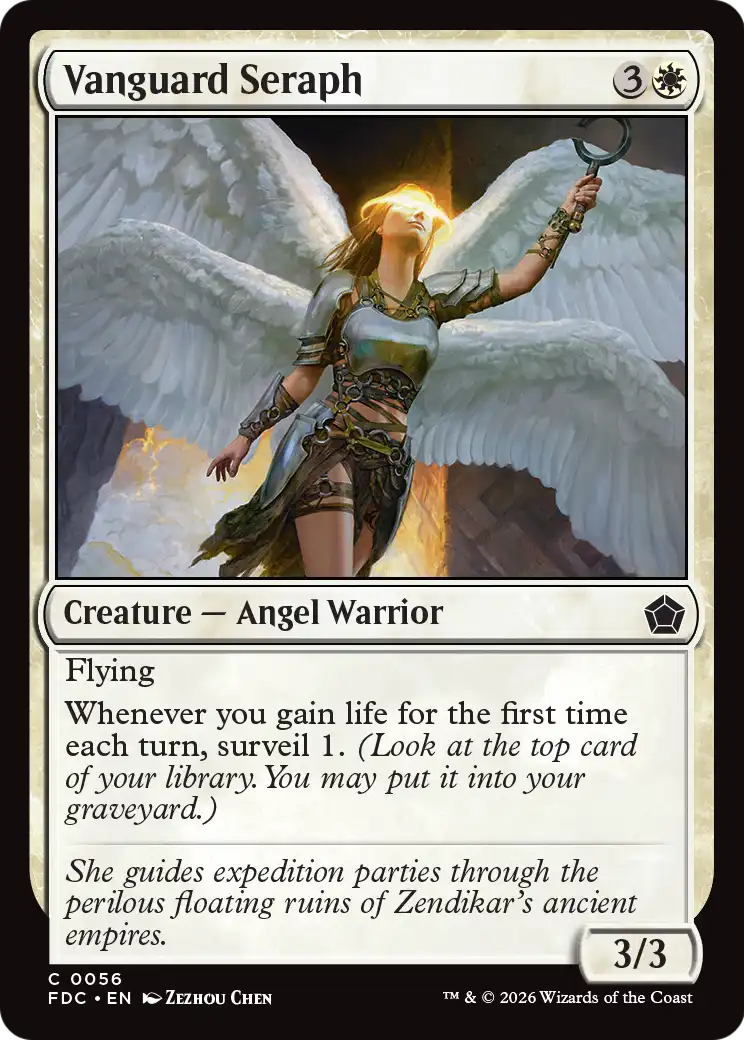 Vanguard Seraph - Common Creature — Angel Warrior card from Foundations Commander