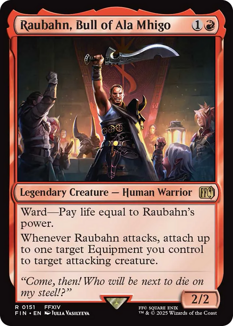 Raubahn, Bull of Ala Mhigo - Rare Legendary Creature — Human Warrior card from Final Fantasy