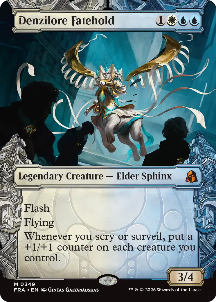 Denzilore Fatehold - Mythic Legendary Creature — Elder Sphinx card from Reality Fracture