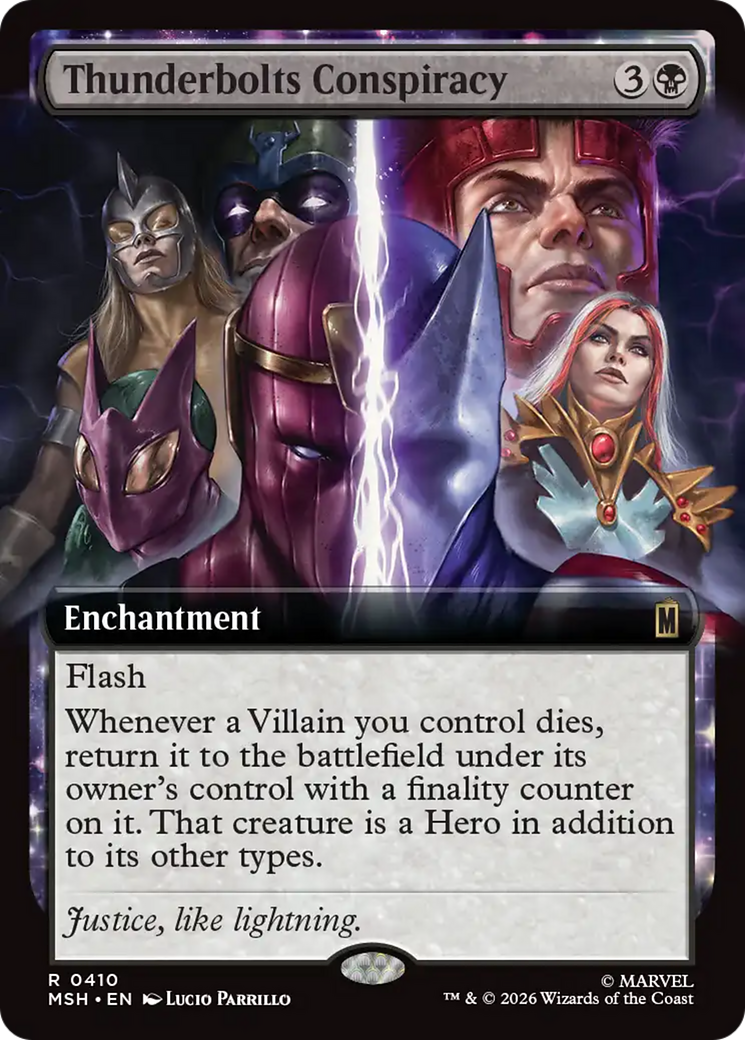 Thunderbolts Conspiracy - Rare Enchantment card from Marvel Super Heroes