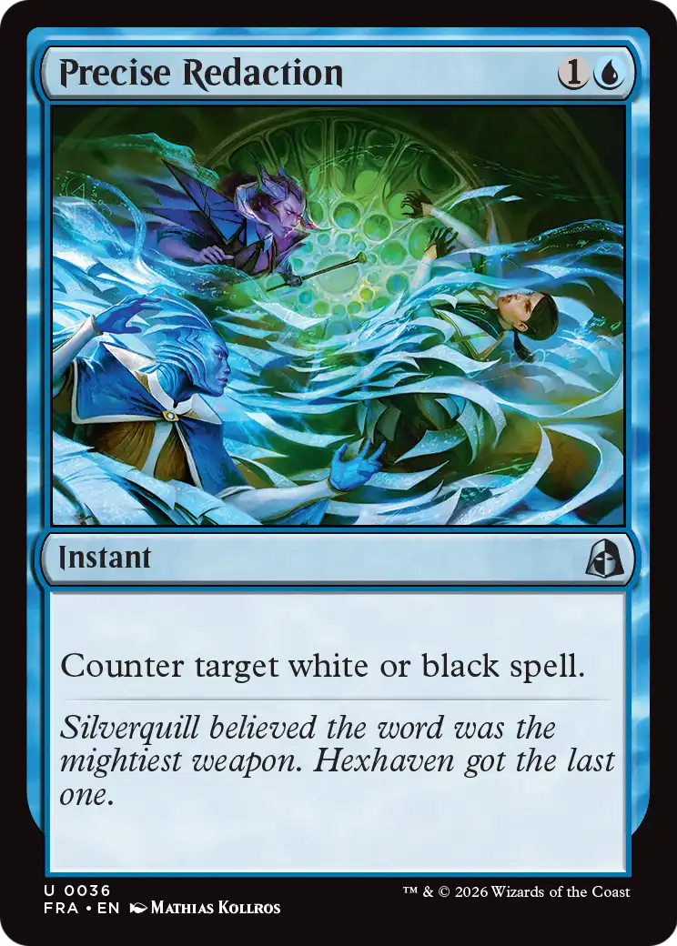 Precise Redaction - Uncommon Instant card from Reality Fracture