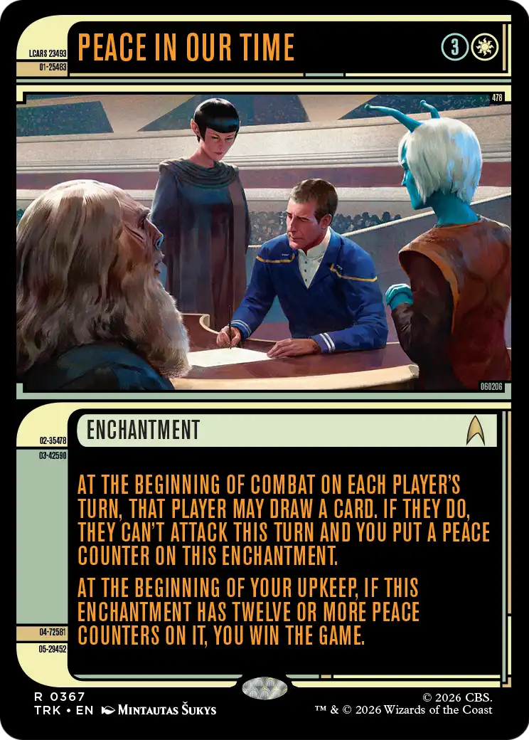 Peace in Our Time - Rare Enchantment card from Star Trek