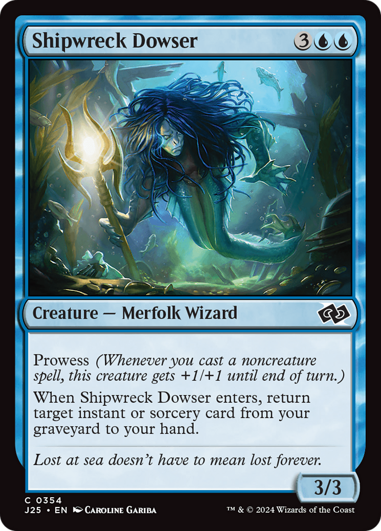 Shipwreck Dowser - Common Creature — Merfolk Wizard card from Foundations Jumpstart