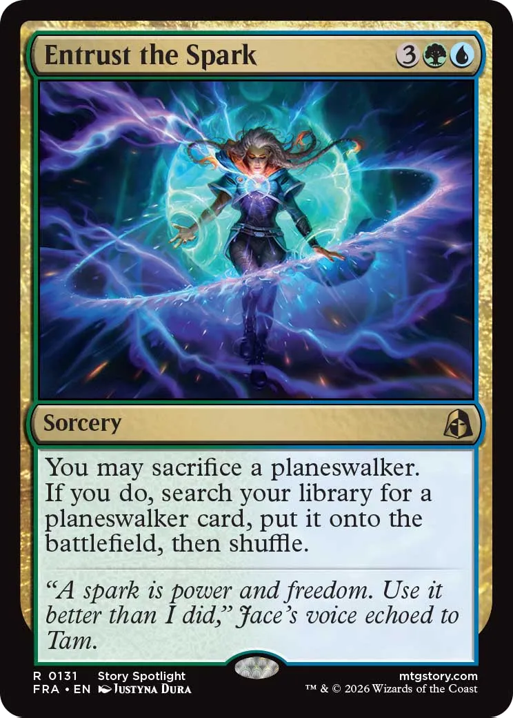 Entrust the Spark - Rare Sorcery card from Reality Fracture