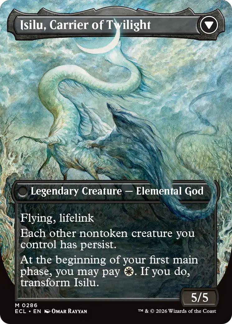 Back face of Eirdu, Carrier of Dawn // Isilu, Carrier of Twilight - Legendary Creature — Elemental God card