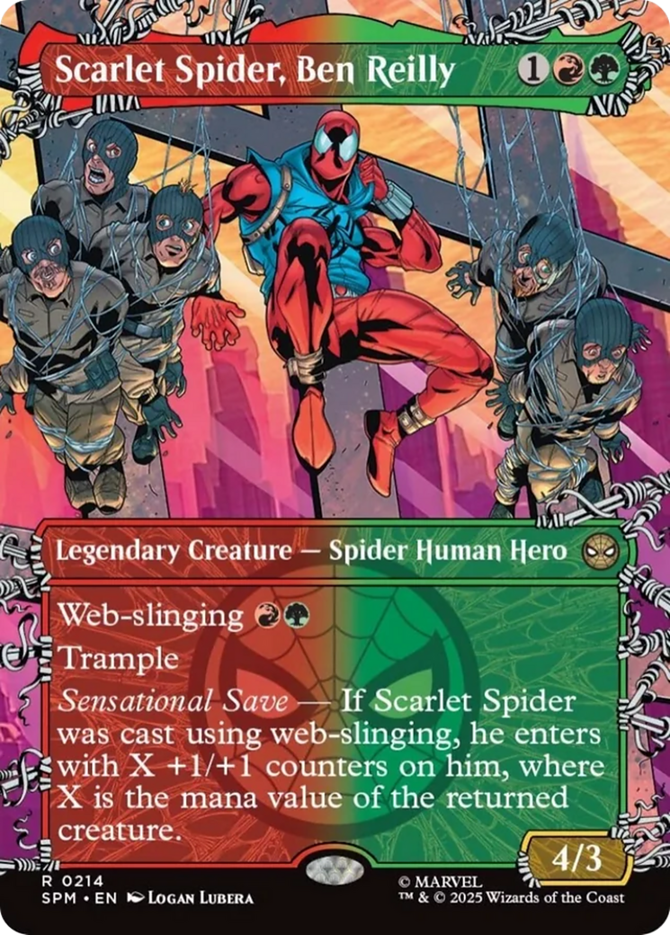 Scarlet Spider, Ben Reilly - Rare Legendary Creature — Spider Human Hero card from Marvel's Spider-Man